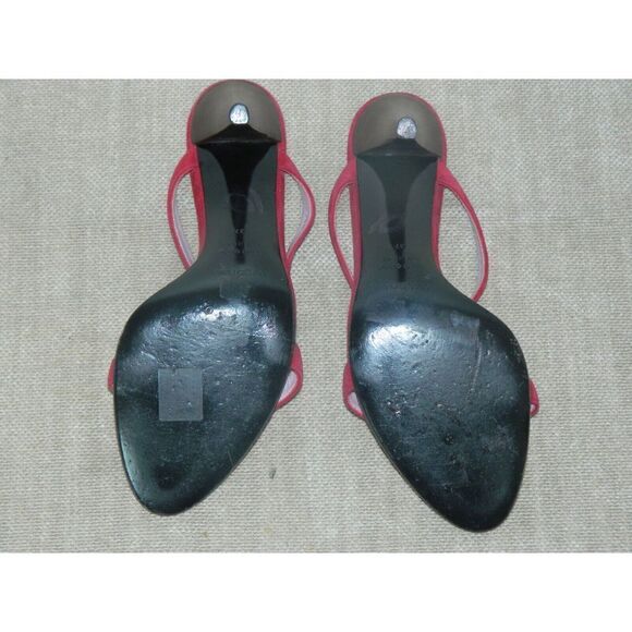 Sergio Rossi Womens Size 37 US 7 Burgundy Suede Strappy High Heels Sandals - Picture 11 of 12